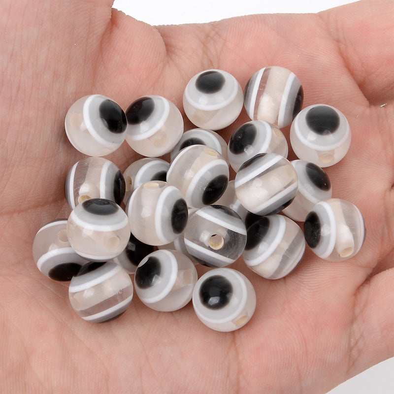 Venta al por mayor 6/8/10MM cuentas resina resina Devil Eye Beads OLY-BDS-HT004