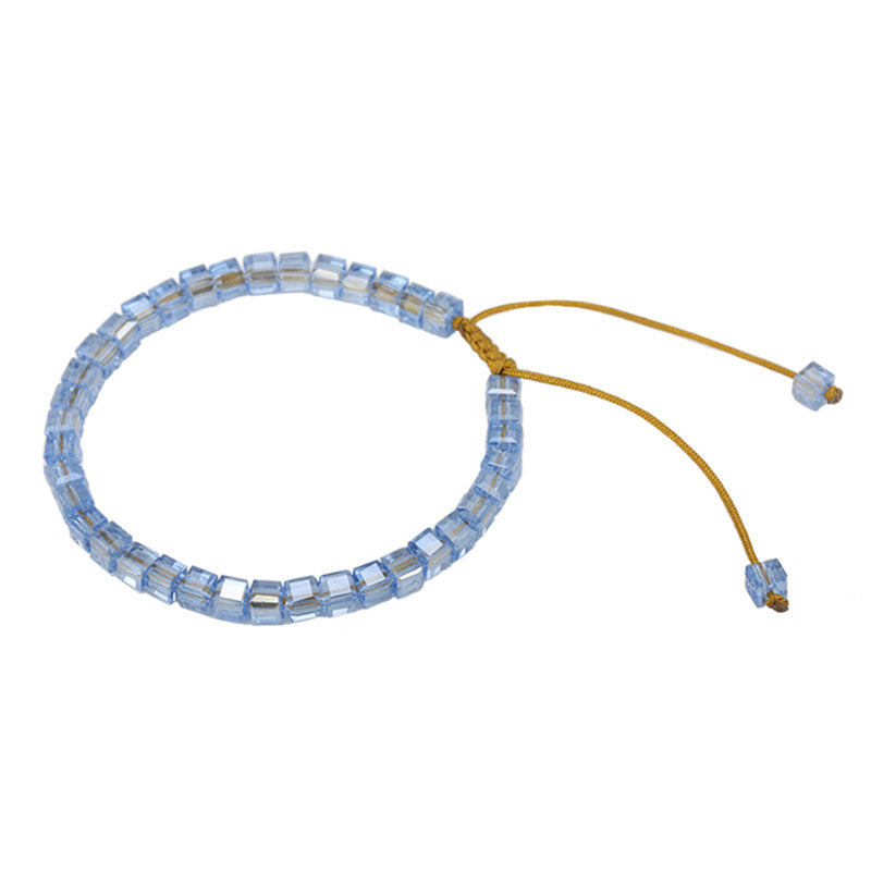 Wholesale Multicolor Square Faceted Glass Beads Bracelet