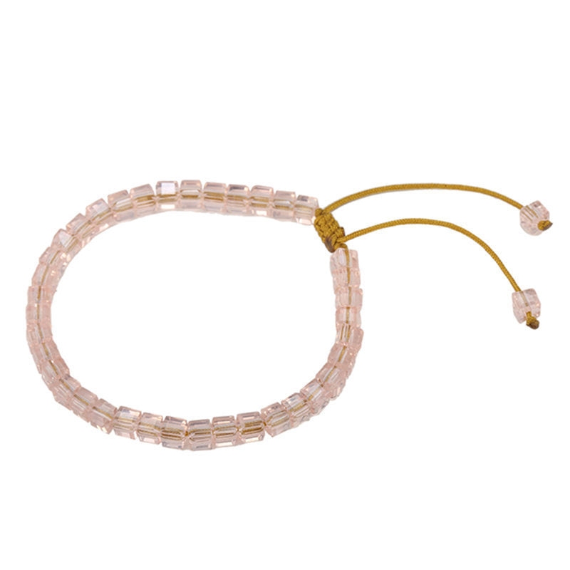 Wholesale Multicolor Square Faceted Glass Beads Bracelet