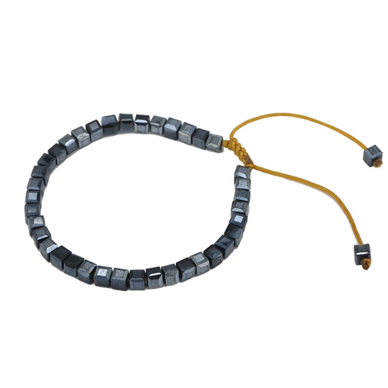 Wholesale Multicolor Square Faceted Glass Beads Bracelet