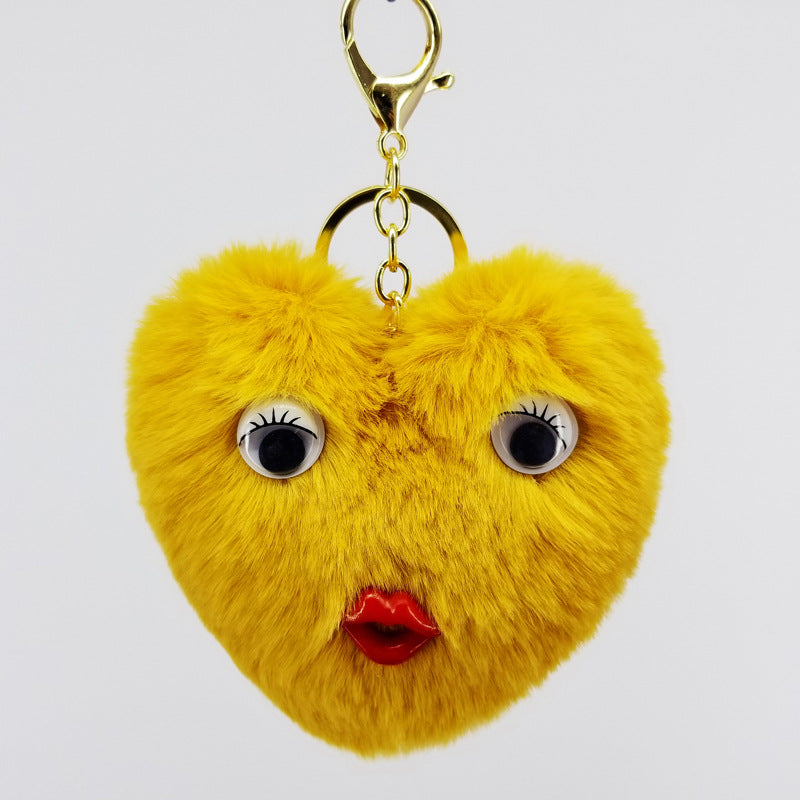Wholesale Alloy Cute Love Fur Ball Key Chain