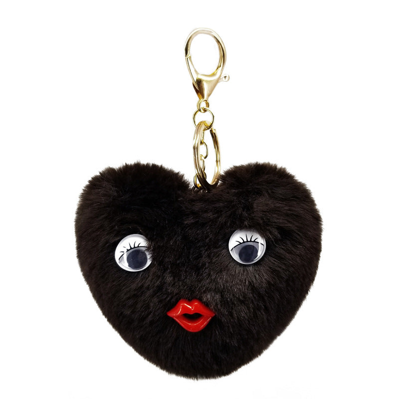 Wholesale Alloy Cute Love Fur Ball Key Chain