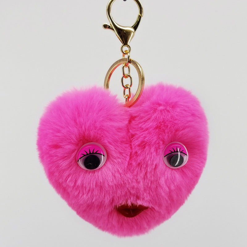 Wholesale Alloy Cute Love Fur Ball Key Chain