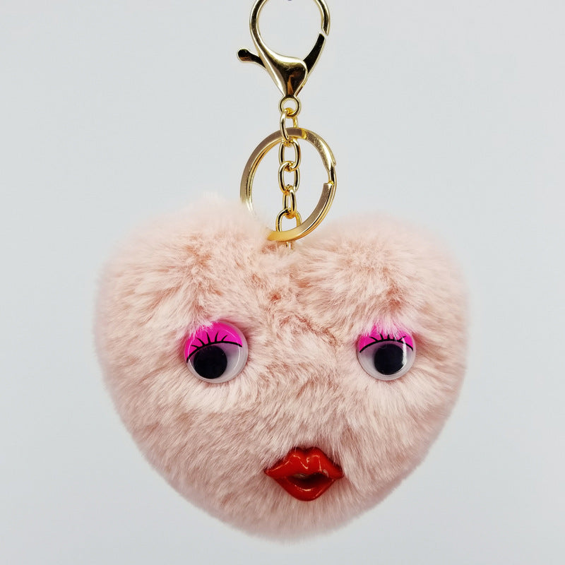 Wholesale Alloy Cute Love Fur Ball Key Chain