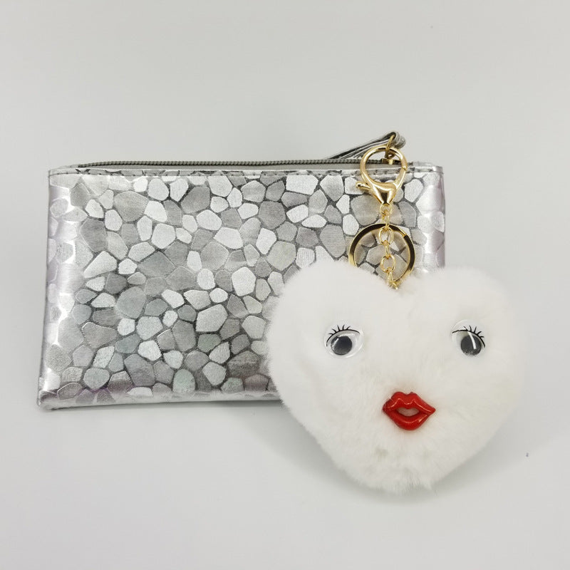 Wholesale Alloy Cute Love Fur Ball Key Chain