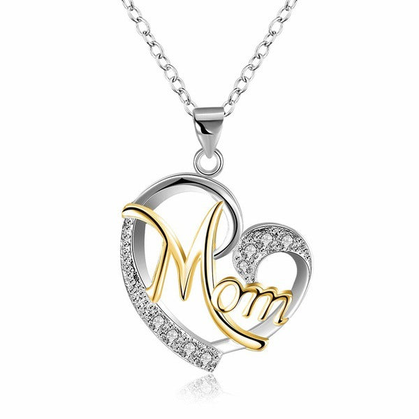Wholesale Mother's Day Heart Shape Diamond Alloy Necklaces