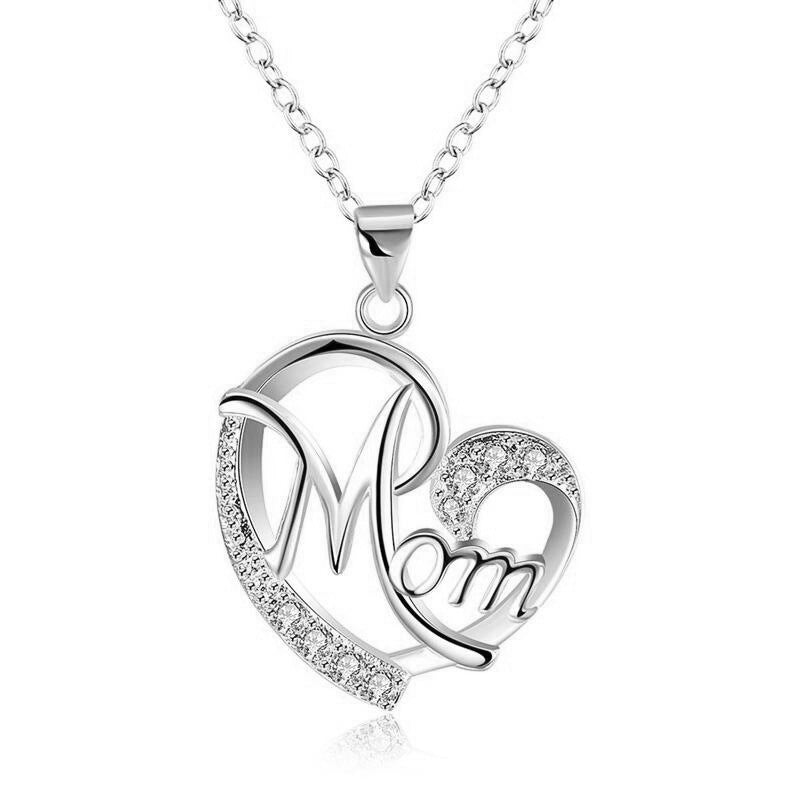 Wholesale Mother's Day Heart Shape Diamond Alloy Necklaces