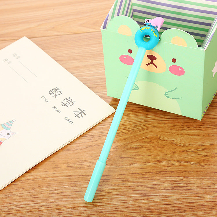 Bolígrafo plástico al por mayor del buñuelo del oso polar de la historieta