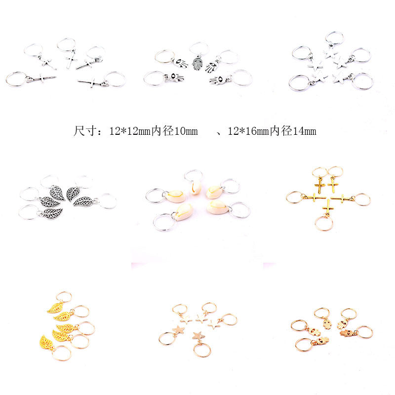 Wholesale Alloy Leaf Star 5 Pack Hair Clips