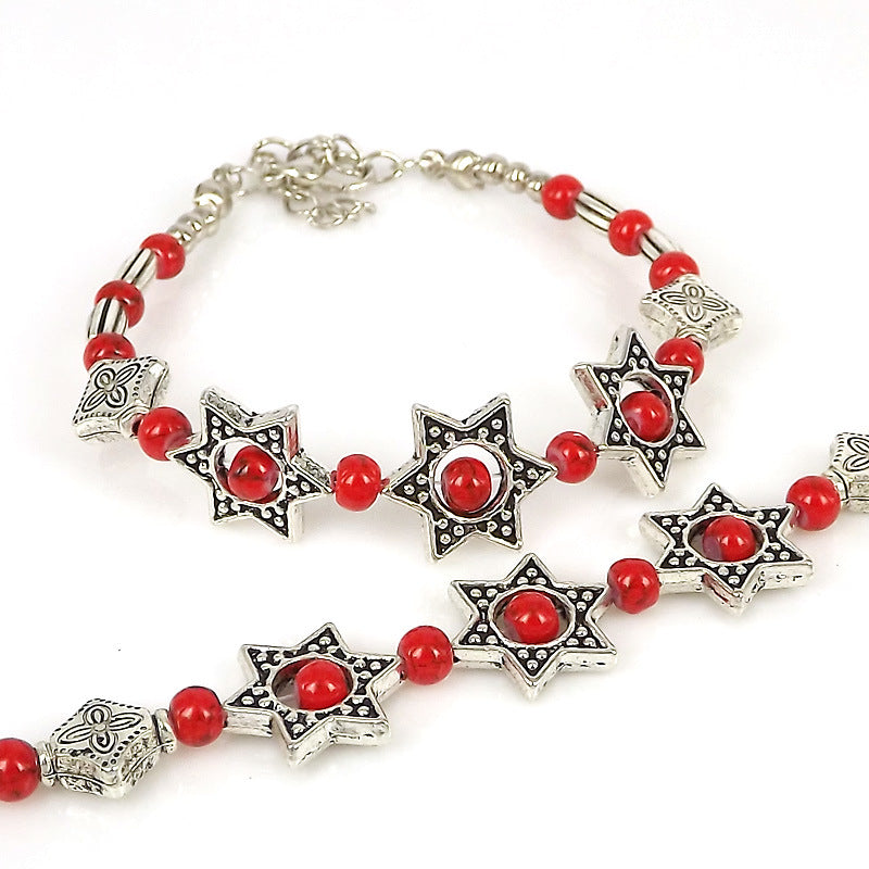Wholesale Ethnic Silver Beads Alloy Bracelet