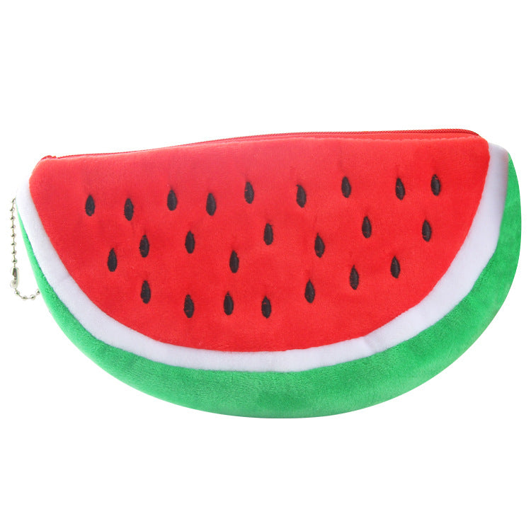Wholesale Cute Watermelon Fruit Plush Pencil Case