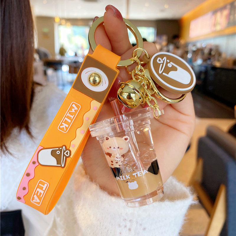 Wholesale Liquid Quicksand Floating Bottle Acrylic Keychain