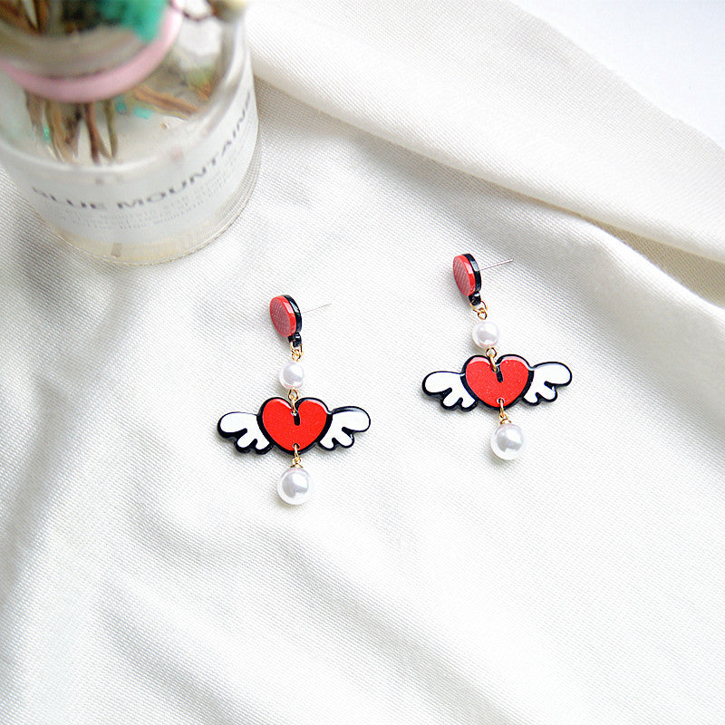 Aretes De Acrílico Con Letras De Corazón De Lápiz Labial al por mayor