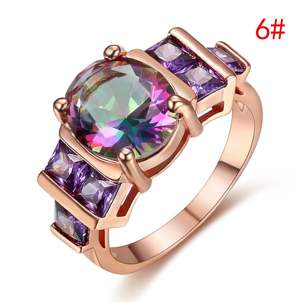 Anillos De Cobre De Circón Púrpura al por mayor