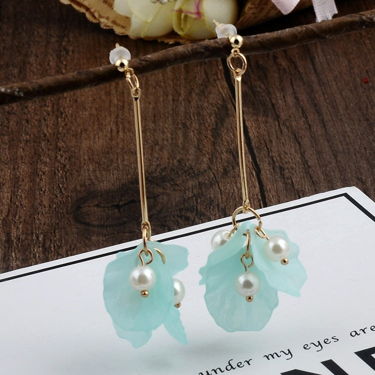 Wholesale Petal Pearl Resin Earrings