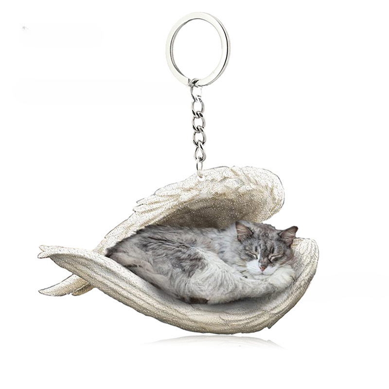 Wholesale Acrylic Love Angel Pendant Keychain