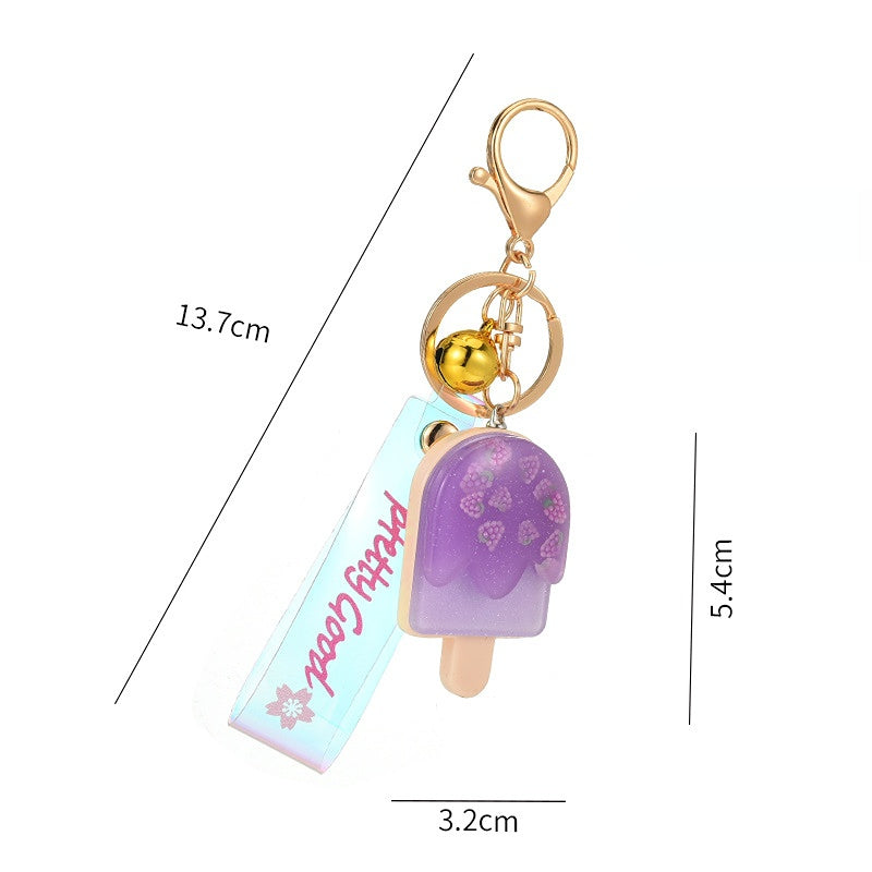 Wholesale Lighted Fruit Ice Cream Resin Keychains