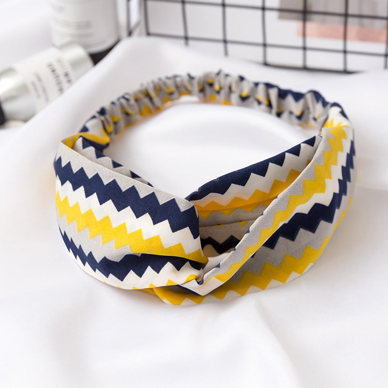 Wholesale Cross Check Fabric Headband