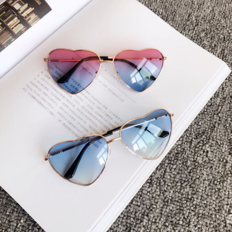 Wholesale PC Ladies Peach Heart Transparent Sunglasses