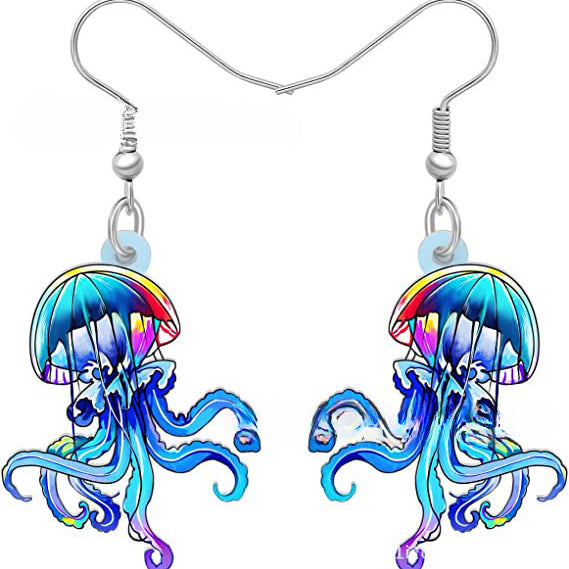 Wholesale 10PCS/PAIRS Cartoon Jellyfish Acrylic Earrings