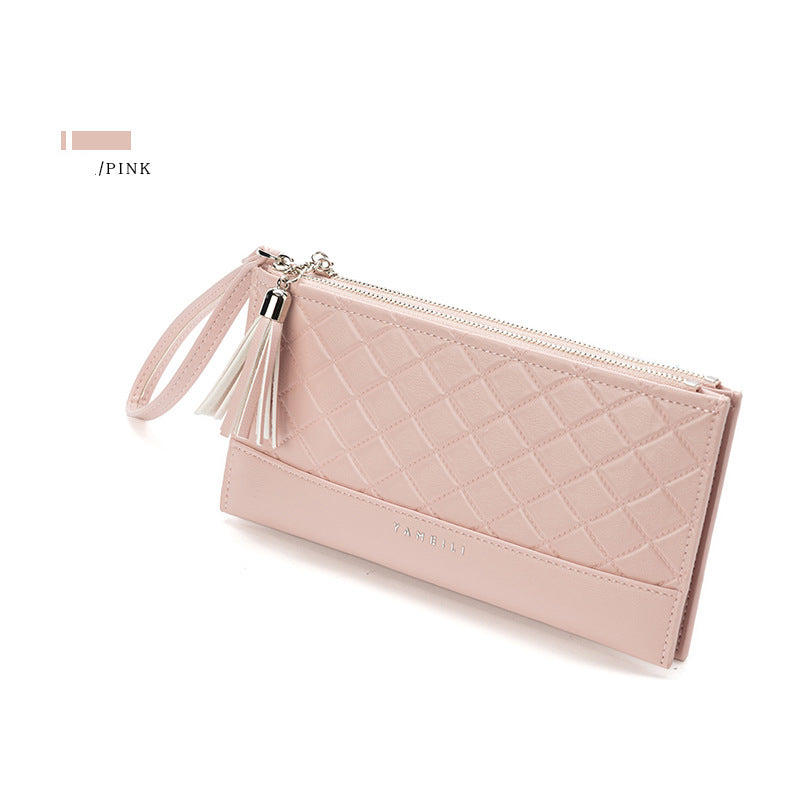 Comercio al por mayor portátil de gran capacidad Long Rhombus Wallet Ladies OLY-WT-YS004