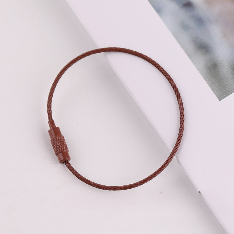 Wholesale 40PCS DIY Beadable Beaded Color Spray Painted Wire Ring Keychain Accessories