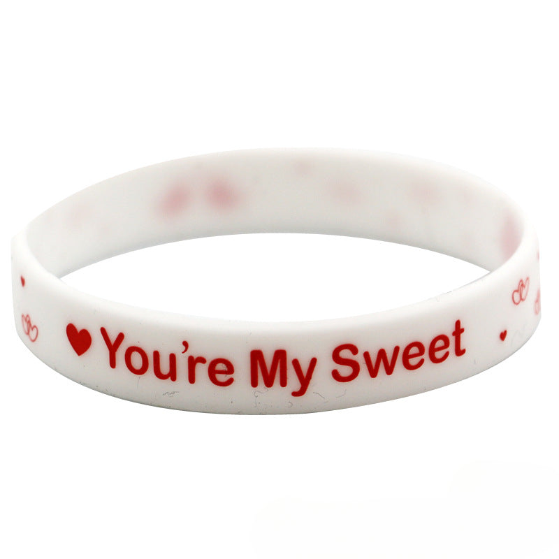 Wholesale 12pcs Valentine's Day Silicone Bracelet