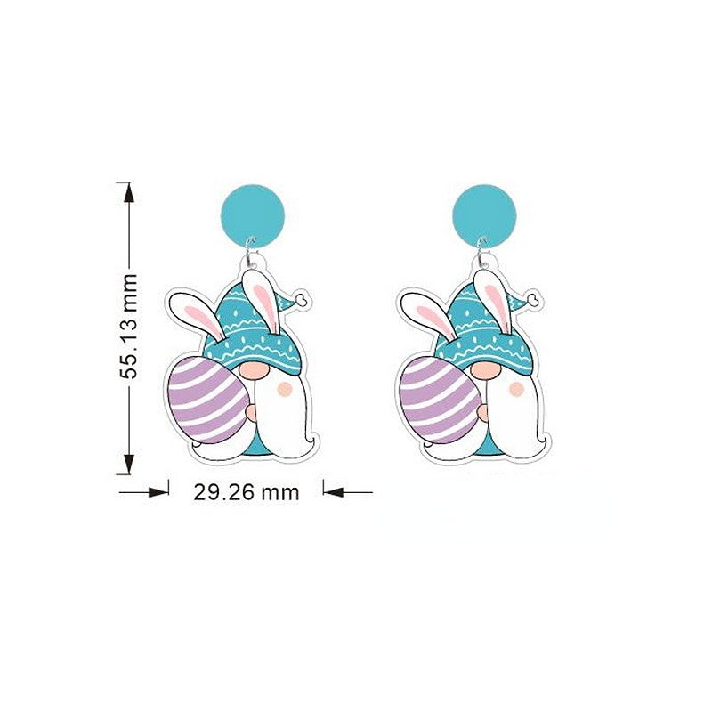 Wholesale Jewelry Easter Gnomes Holiday Bunny Acrylic Earrings