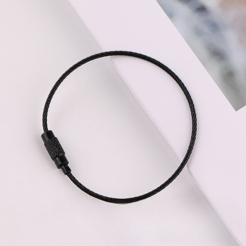 Wholesale 40PCS DIY Beadable Beaded Color Spray Painted Wire Ring Keychain Accessories