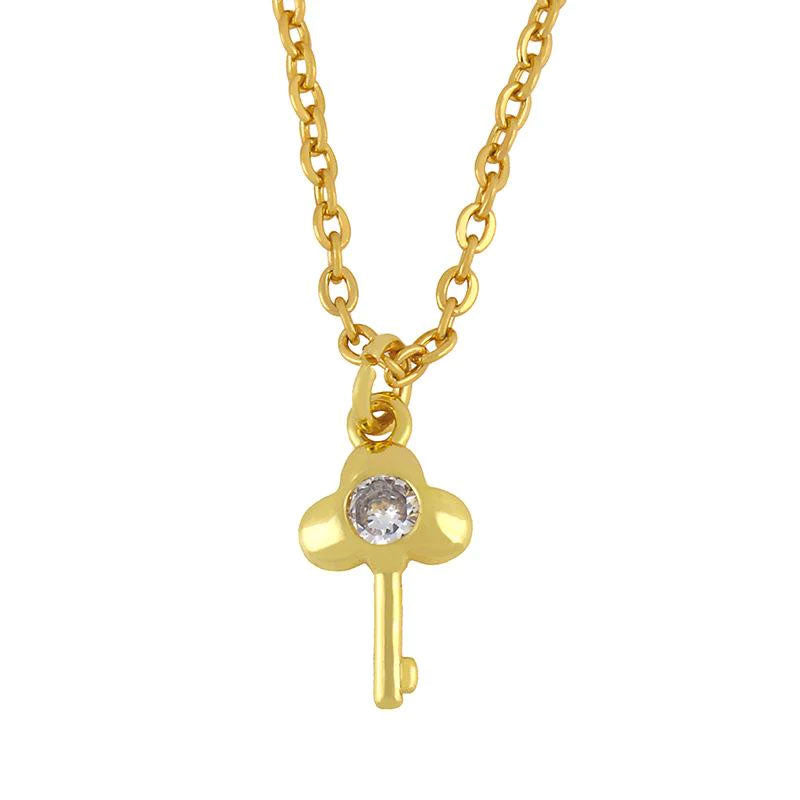 Venta al por Mayor Collar Cobre Chapado en Oro 18K Cruz Corazón OLY-NE-AS005