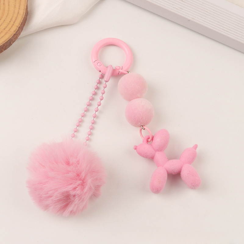 Resina al por mayor llavero de pelota de pelaje lindo cachorro