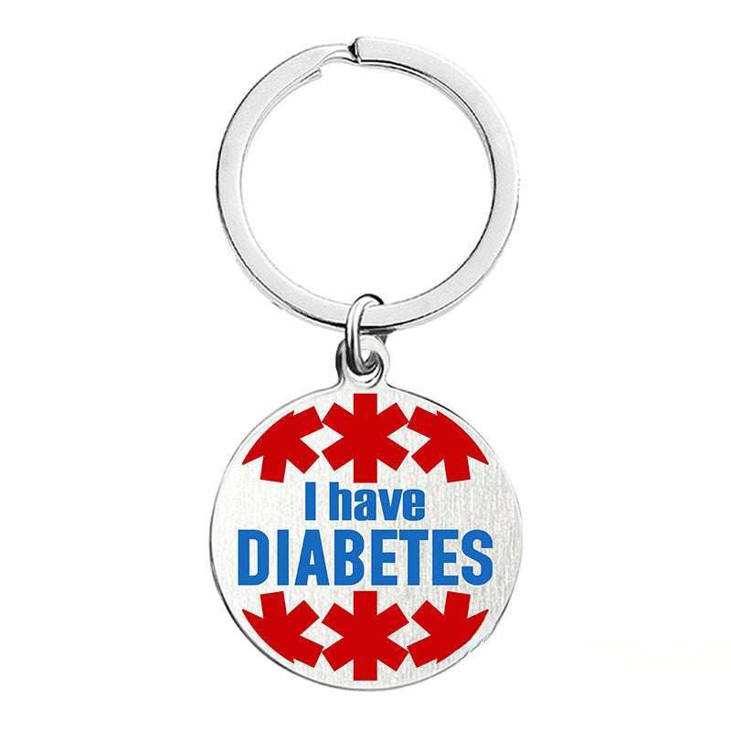 Wholesale Medical Logo Snake Cane Metal Keychain