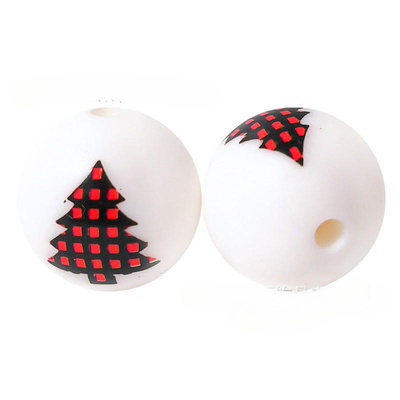 Wholesale 50pcs Cartoon Silicone Christmas Loose Beads