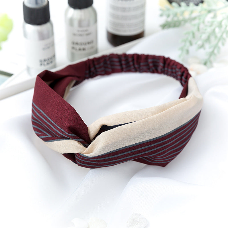 Wholesale Cross Check Fabric Headband