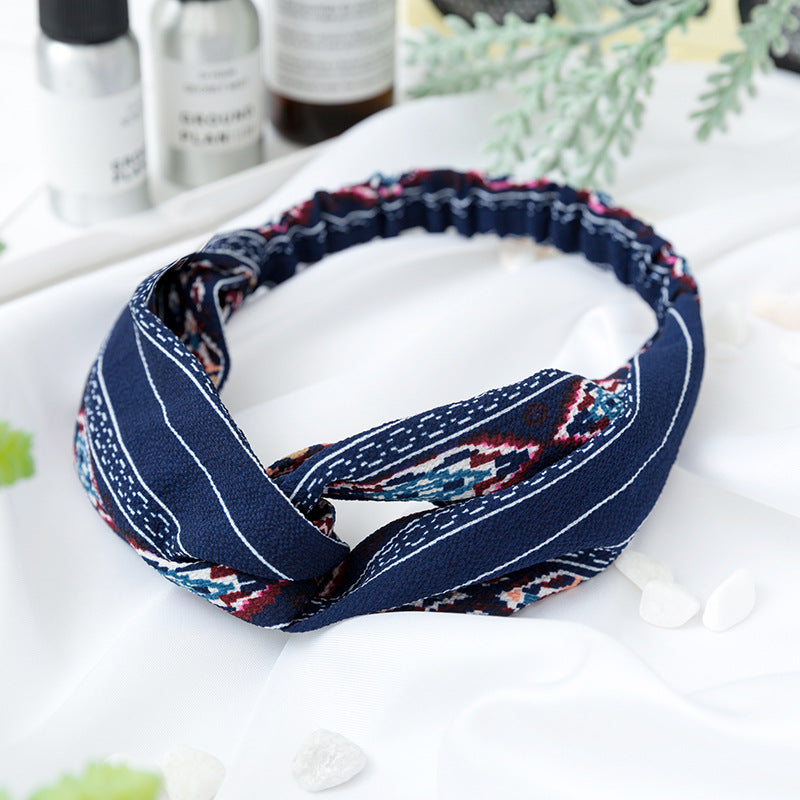 Wholesale Cross Check Fabric Headband