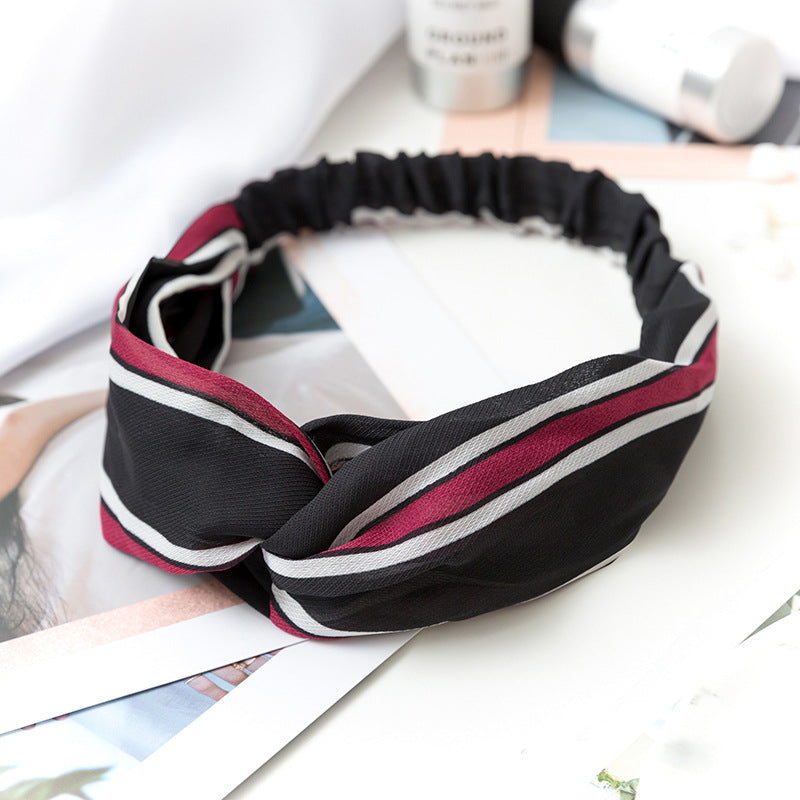 Wholesale Cross Check Fabric Headband