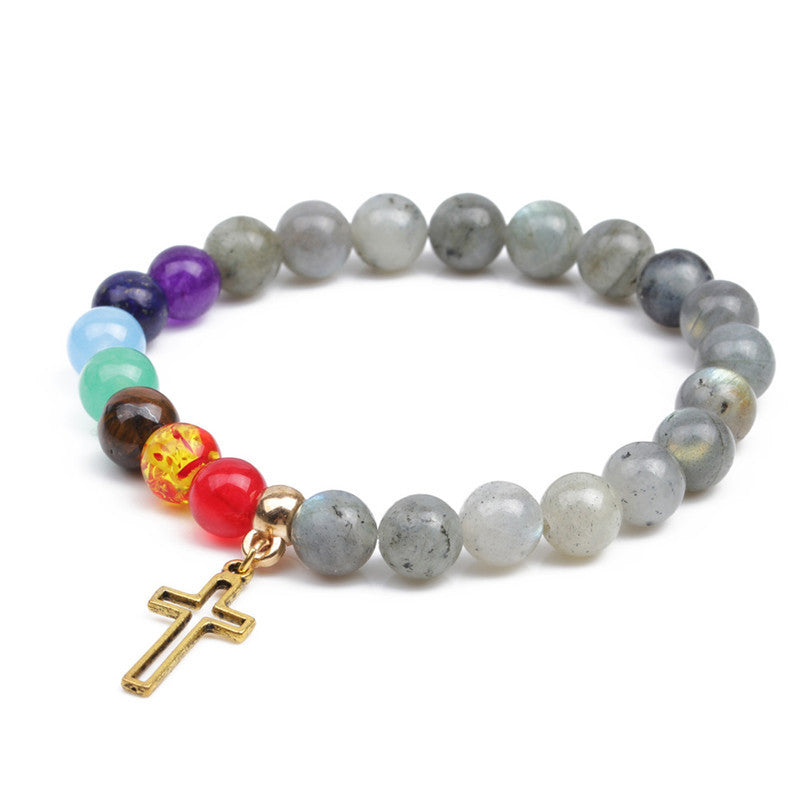 Joyas al por mayor Pulseras de piedra volcánica de colores