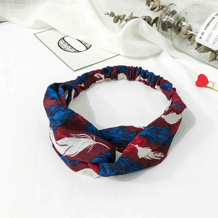 Wholesale Cross Check Fabric Headband