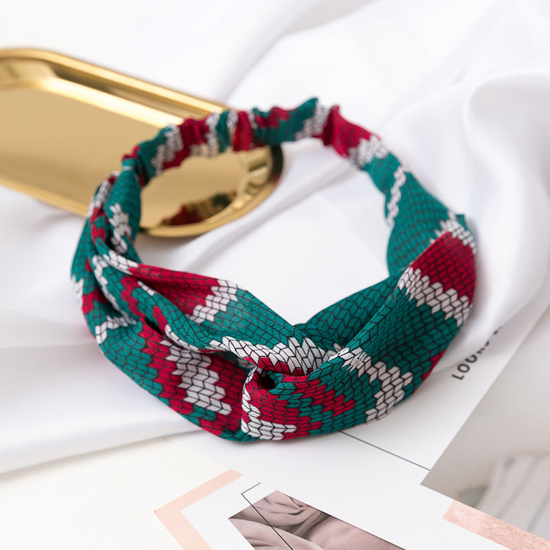 Wholesale Cross Check Fabric Headband