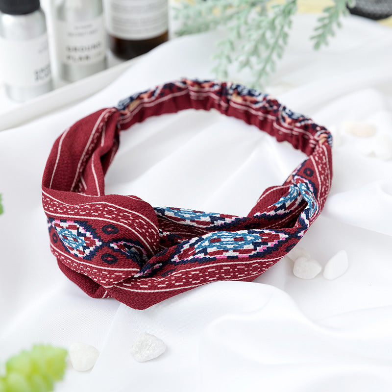 Wholesale Cross Check Fabric Headband
