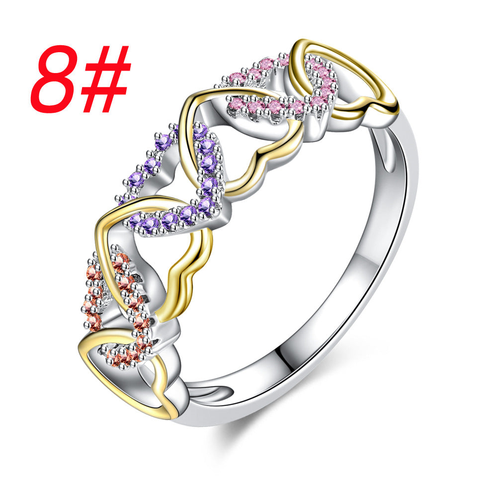 Wholesale Two Color Heart Couple Copper Rings