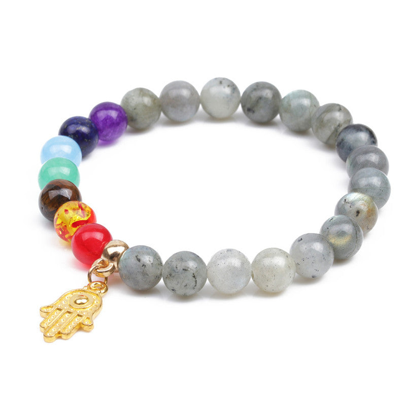 Joyas al por mayor Pulseras de piedra volcánica de colores