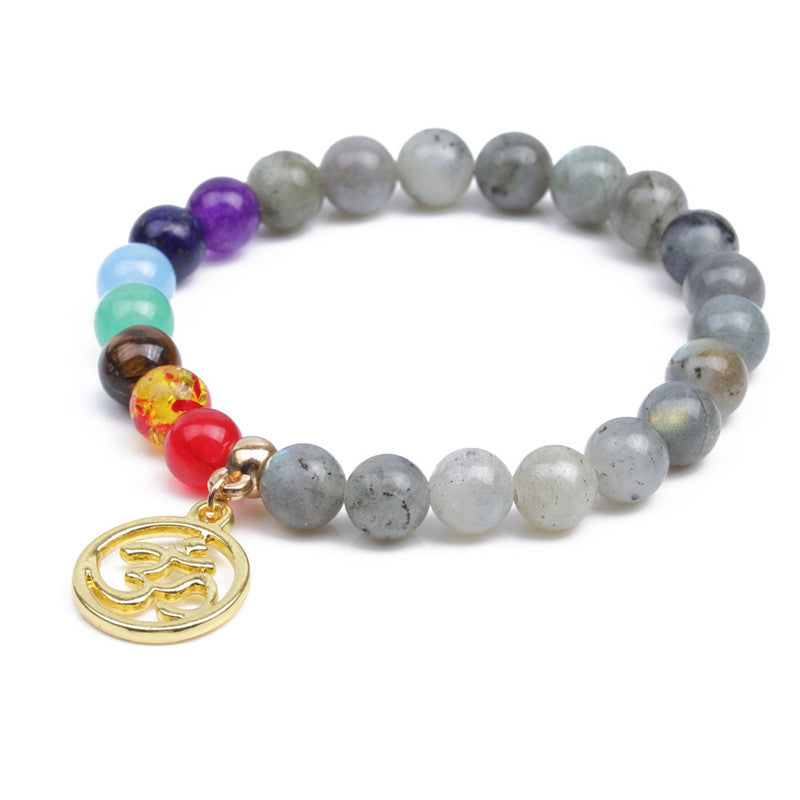 Joyas al por mayor Pulseras de piedra volcánica de colores