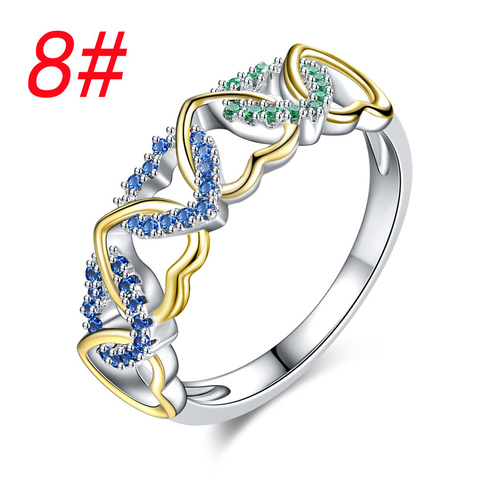 Wholesale Two Color Heart Couple Copper Rings