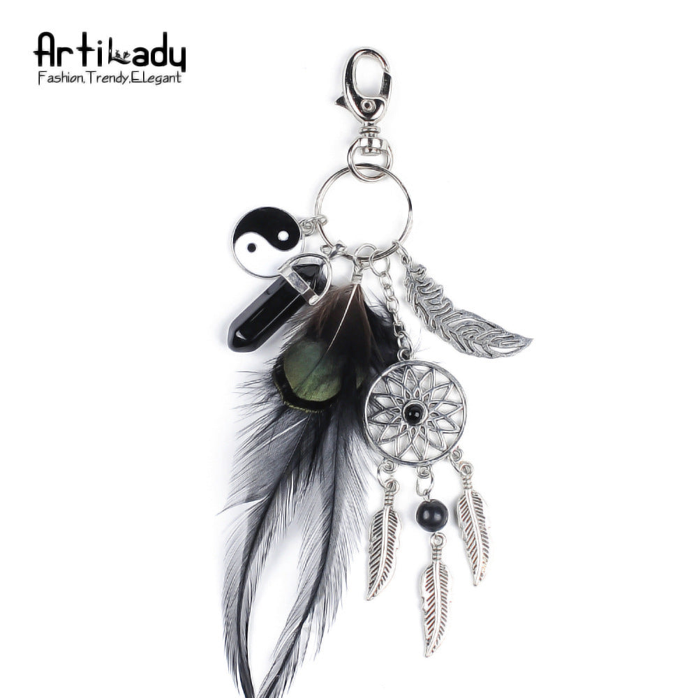 Wholesale Alloy Bohemian Dream Catcher Keychain