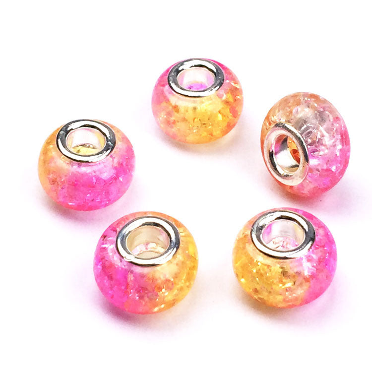 Al por mayor de 50 piezas coloridas cuentas de resina de grietas 11*14 mm