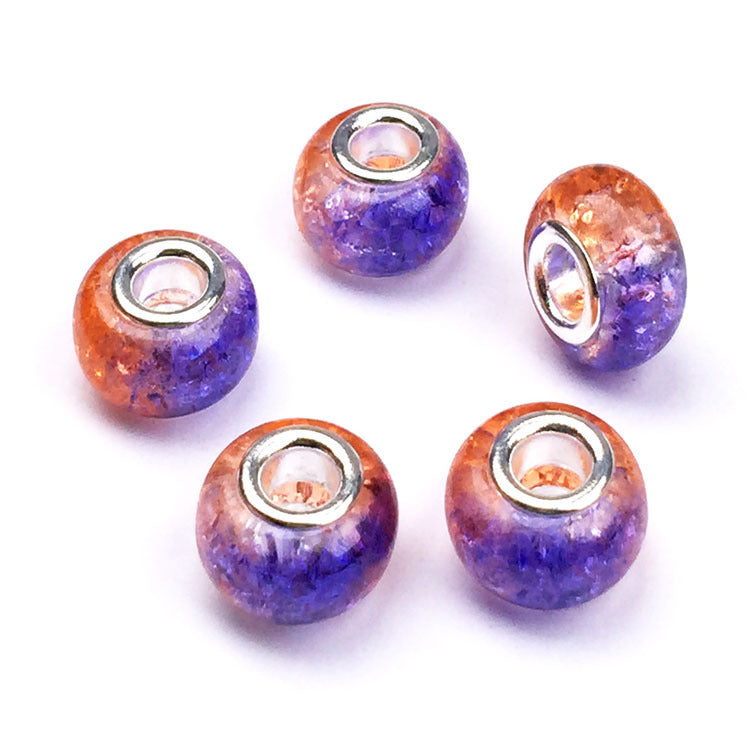 Al por mayor de 50 piezas coloridas cuentas de resina de grietas 11*14 mm