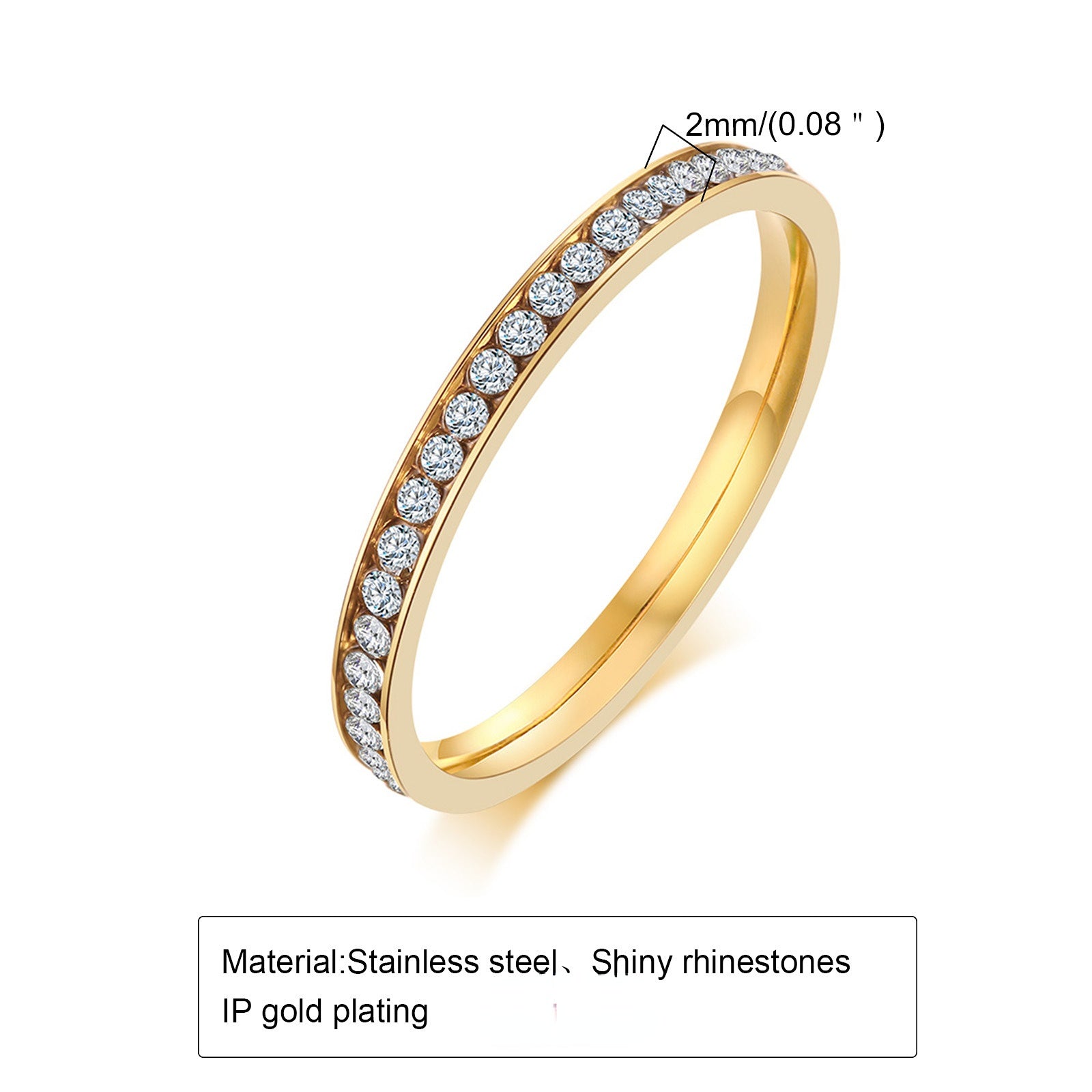 Venta al por mayor Anillo De Acero Inoxidable Con Incrustaciones De Circón