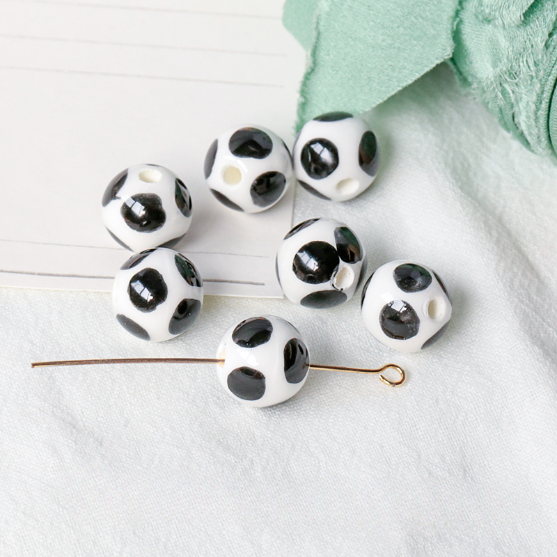 Cuentas redondas de cerámica de olas de 30 piezas al por mayor 30pcs