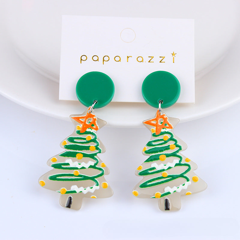 Wholesale Christmas Tree Socks Acrylic Earrings